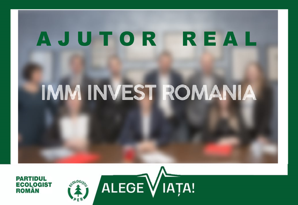 Partidul Ecologist Roman atrage atentia Guvernului Orban asupra esecului programului de relansare economica "IMM Invest"