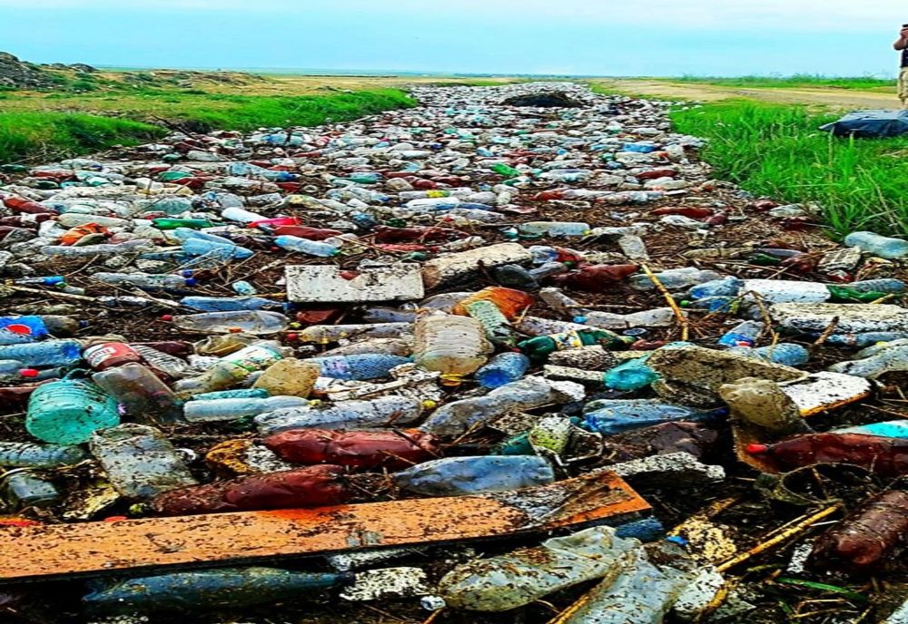 FOTO VIDEO | Natura înapoiază gunoaiele! Pârâu acoperit de PET-uri