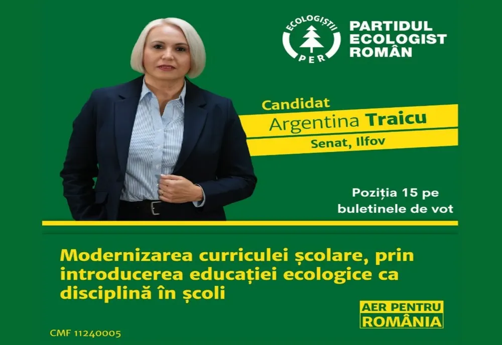 CANDIDAT PER LA SENAT: NE PROPUNEM MODERNIZAREA CURRICULEI ȘCOLARE PRIN INTRODUCEREA EDUCAȚIEI ECOLOGICE CA DISCIPLINĂ OBLIGATORIE