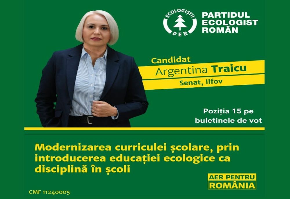 CANDIDAT PER LA SENAT: NE PROPUNEM MODERNIZAREA CURRICULEI ȘCOLARE PRIN INTRODUCEREA EDUCAȚIEI ECOLOGICE CA DISCIPLINĂ OBLIGATORIE